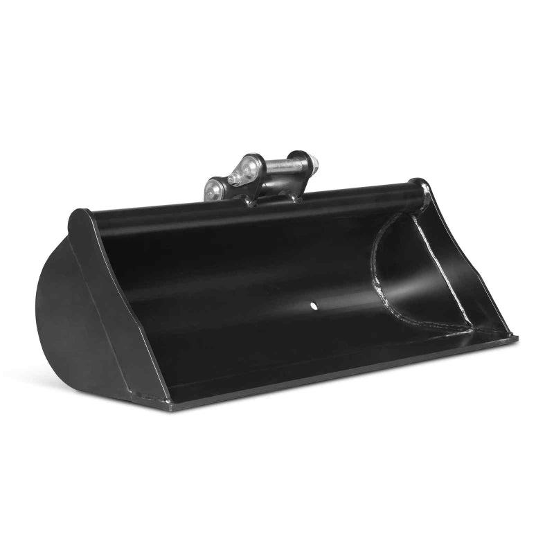 single black mini excavator digging bucket attachment isolated on white gallery position 1