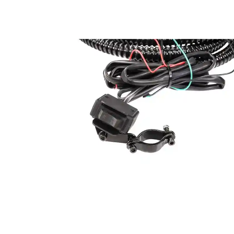 Swisher 48-inch driveway grader wiring harness with handlebar mount bracket and bundled cables, gallery position 1