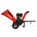 Side view of MechMaxx GS650 7hp Ducar gas wood chipper with towbar and air-cooled engine, gallery position 1