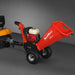 Front side angle of MechMaxx GS650 wood chipper with Honda GX200 7hp engine and towbar connection, gallery position 1