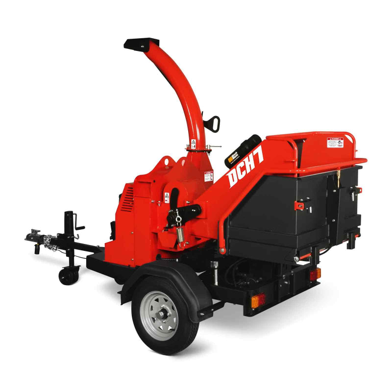 Side angle of MechMaxx 7-inch hydraulic feed wood chipper with ZONSEN GB750 dual-cylinder engine, gallery 1