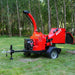 Front and side view of MechMaxx 7-inch hydraulic feed wood chipper with ZONSEN GB750 engine, gallery position 1