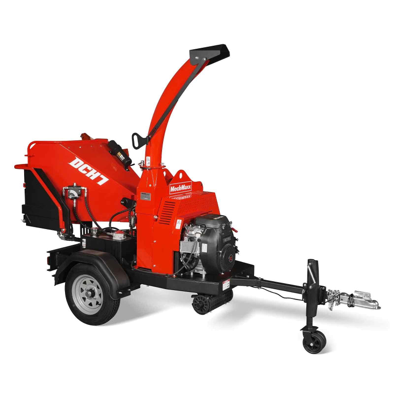 MechMaxx 7-inch hydraulic feed wood chipper with ZONSEN GB750 engine and tow hitch, gallery position 1