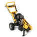 Front angled view of MechMaxx 420cc gasoline engine tree stump root grinder with yellow frame, gallery position 1