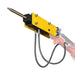 yellow hydraulic breaker hammer attachment with pointed chisel and hydraulic hoses gallery position 1