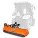 Front view of orange MechMaxx 68-inch PTO driven flail mower with visible PTO shaft and roller, gallery position 1