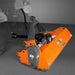 Front view of orange MechMaxx 72-inch PTO flail mower with hydraulic side shift attachment, gallery position 1