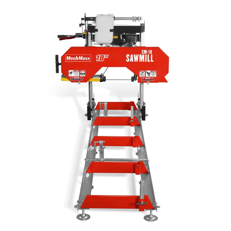 front view of MechMaxx 18" portable sawmill with 212cc single-cylinder gasoline engine at gallery position 1