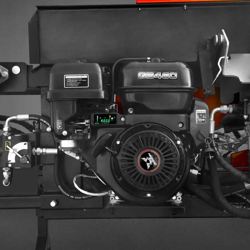 Close-up of Zonsen GB460 engine and connected hydraulic lines on MechMaxx log splitter processor gallery position 1