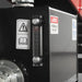 Black hydraulic tank with fluid level sight gauge, warning symbol, and hydraulic oil only label