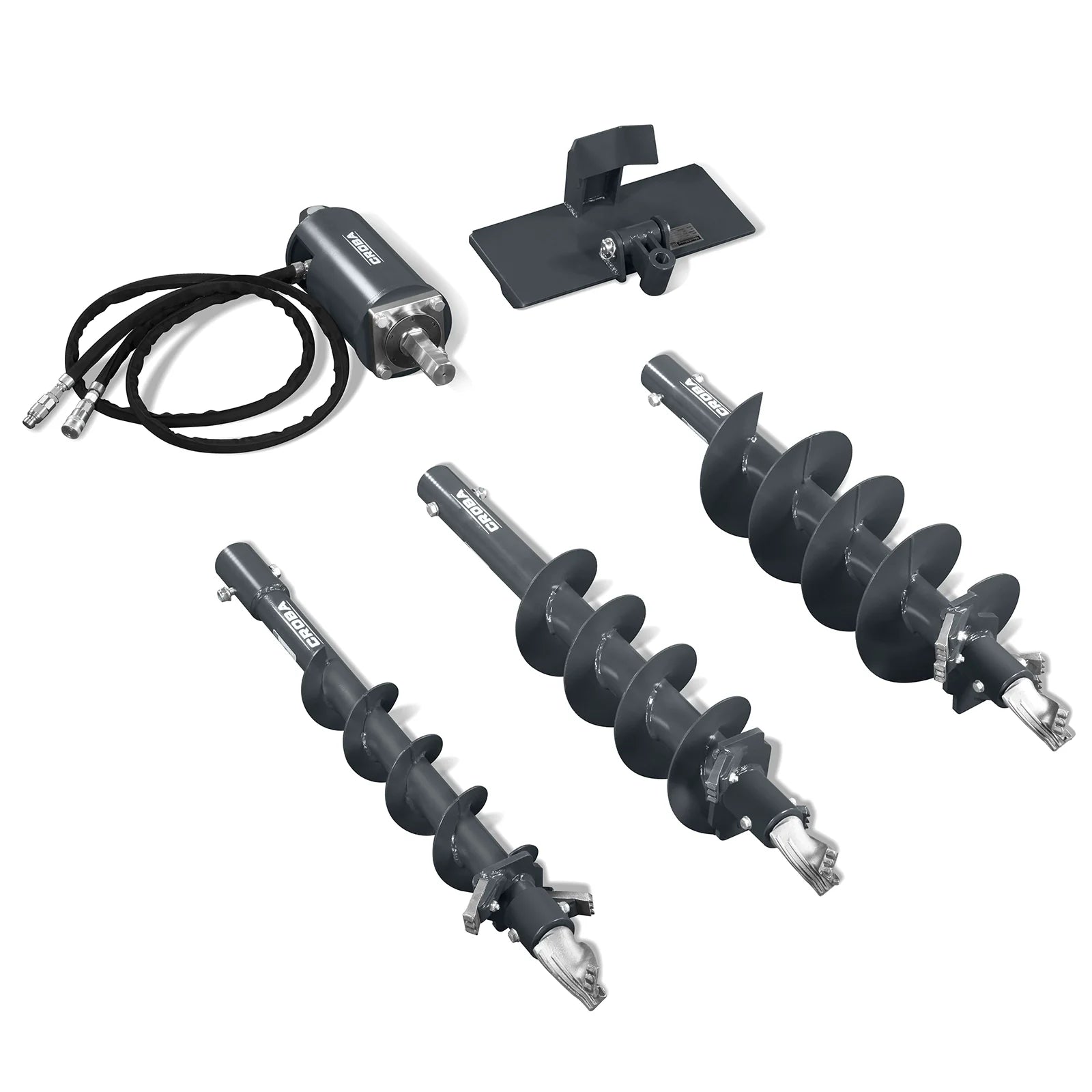 MechMaxx Mini Skid Steer Drive Auger with 6", 9", 12" Diameter Auger Bits