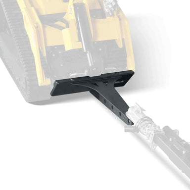 angled view of black MechMaxx 36-inch boom length mini skid steer lifting jib with 2-inch hitch ball gallery 1