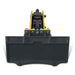 front view of black and yellow MechMaxx 300ft-lbs hydraulic mini skid steer breaker hammer attachment gallery position 1