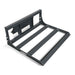 angled view of black 44-inch mini skid steer land leveler attachment showing frame and crossbars gallery position 1