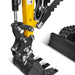 close-up of hydraulic linkage, digging bucket teeth, and boom arm on MechMaxx MEC12 mini excavator gallery position 1
