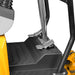 close-up of control levers and metal foot pedals on operator platform of MechMaxx MEC12 mini excavator gallery position 1