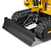 close-up of hydraulic blade attachment and rubber tracks on front of MechMaxx MEC12 mini excavator gallery position 1