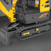 close-up of undercarriage, rubber tracks, and blade assembly on MechMaxx MEC17PRO mini excavator gallery position 1