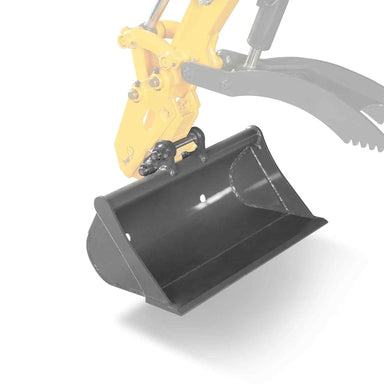 31.5-inch MechMaxx digging bucket attachment for mini excavator MEC17 with quick attach coupler gallery position 1