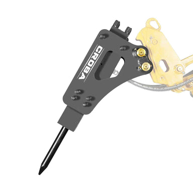 MechMaxx hydraulic breaker hammer attachment for MEC17 MEC17PRO mini excavator isolated gallery position 1 front view