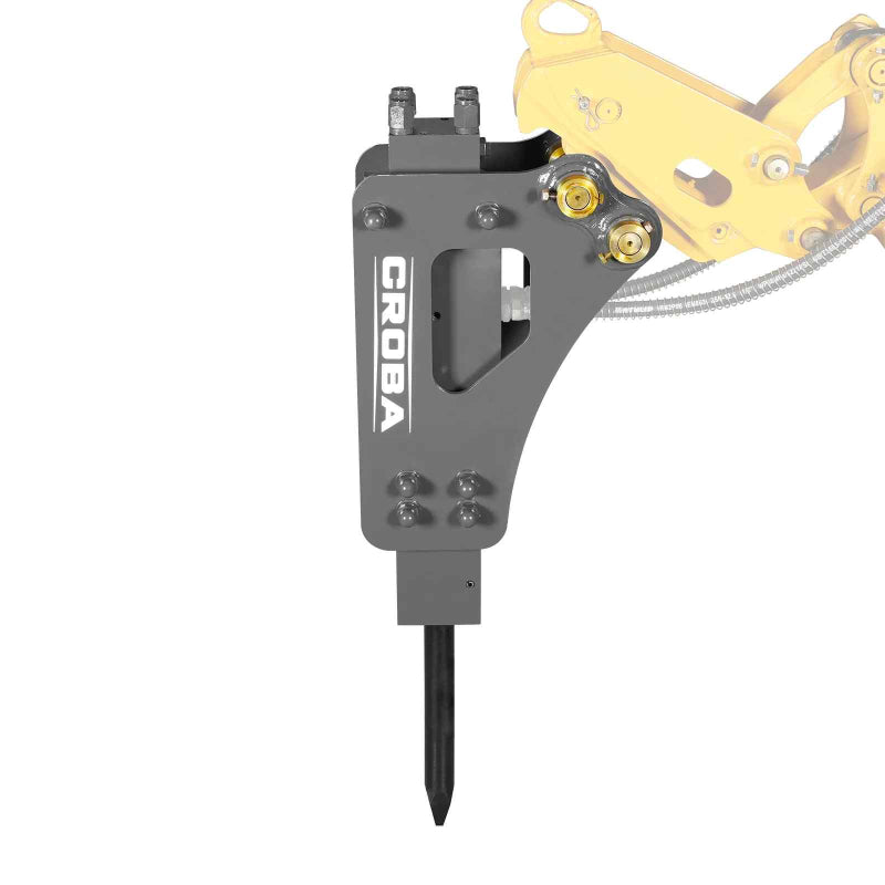 MechMaxx hydraulic breaker hammer attachment for MEC17 MEC17PRO mini excavator isolated front gallery position 1