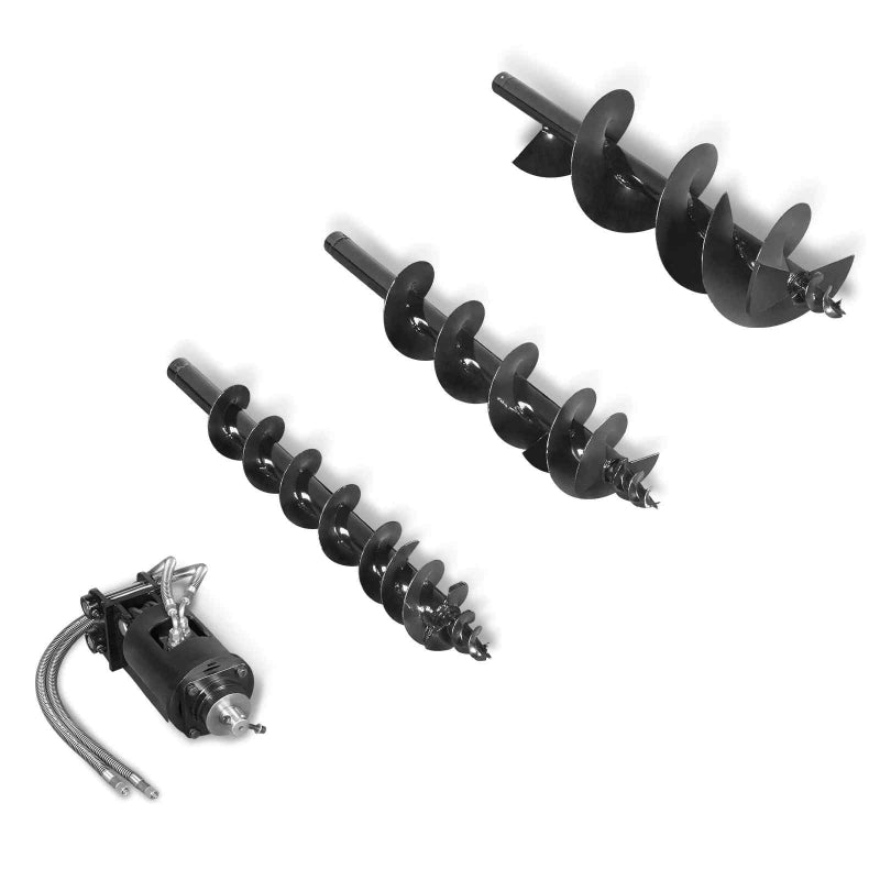 MechMaxx three-rod auger set with hydraulic motor attachment for MEC17 MEC17PRO mini excavator gallery position 1