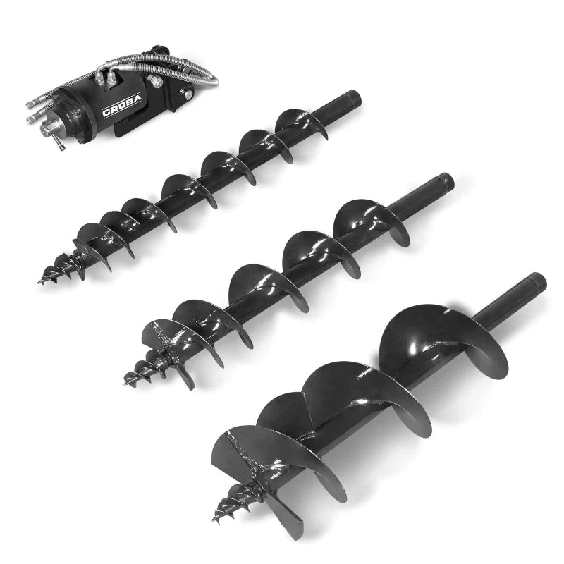 MechMaxx three-rod auger set with hydraulic motor attachment for MEC17 MEC17PRO mini excavator gallery position 1