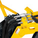 Close-up of hydraulic hose connections and fittings on yellow frame of MechMaxx MCH37 mini skid steer mulcher gallery position 1
