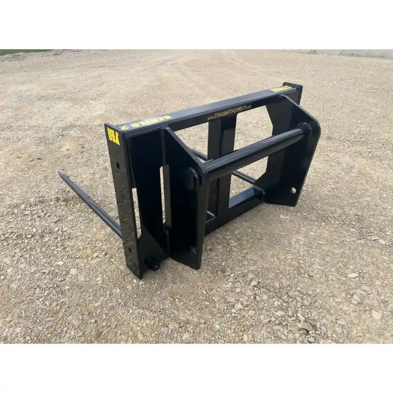 Stinger Attachments BS2-XD Series 2 Bale Spear on gravel surface, gallery position 8, 800x800 square image