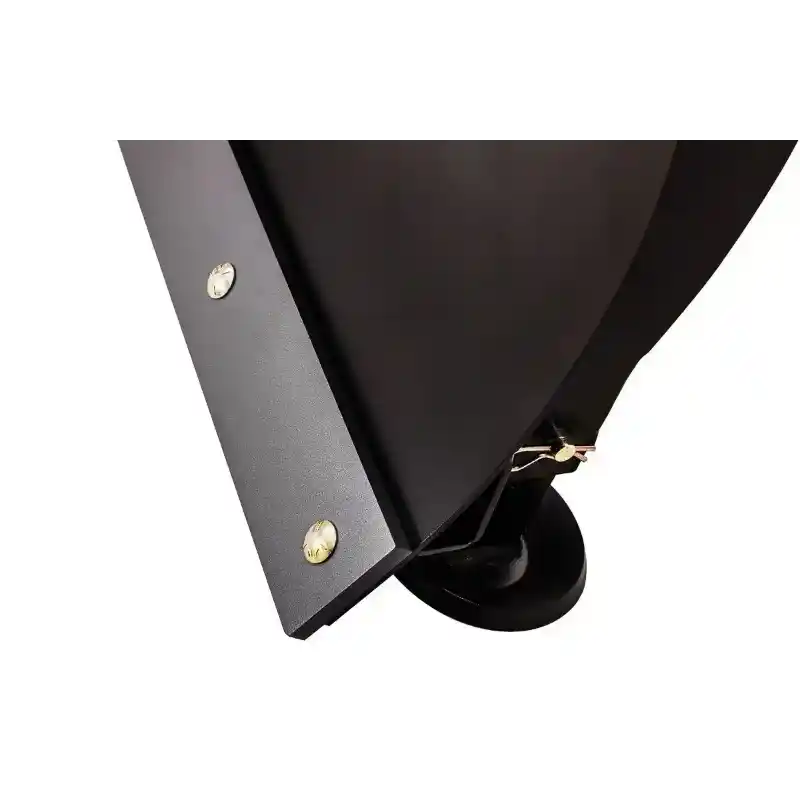 Close-up of black steel cutting edge with mounting bolts on Swisher 50-inch ATV snow plow blade, gallery position 1