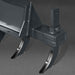 close-up angled view of MechMaxx 40-inch mini skid steer scarifier attachment showing scarifying shanks gallery position 1