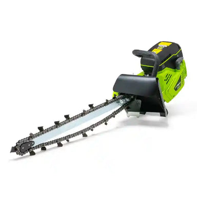 GeoRipper GR727 Mini Trencher with 27-inch digging chain and green engine housing gallery position 1