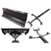 Black 62-inch Swisher UTV plow blade with spring mounts, wiring harness, and adjustable mounting frame, gallery position 1