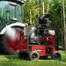 MechMaxx HPW40H hot water pressure washer with red Honda GX390 engine and hose reel on grass gallery position 1