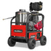 MechMaxx HPW40H hot water pressure washer with Honda GX390 engine, hose reel, and steel frame gallery position 1
