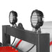 Close-up of dual round LED work lights mounted on black metal frame of MechMaxx HPW40Z pressure washer gallery position 1