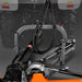 close-up of MechMaxx 60-inch 3 point offset flail ditch bank mower PTO drive shaft and hydraulic connections, gallery position 1