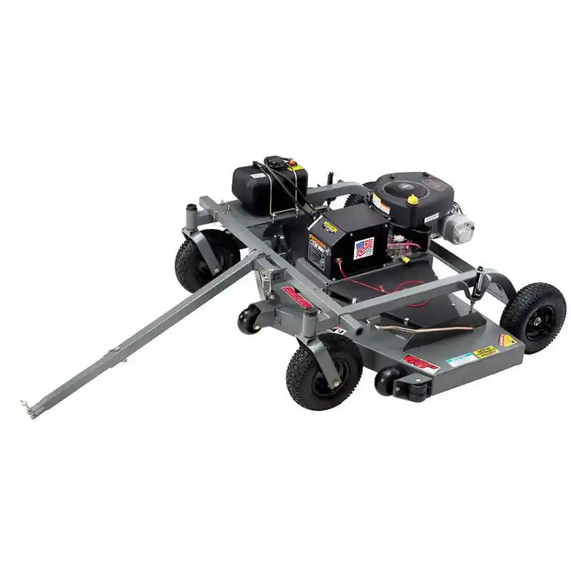 Swisher 60-inch finish cut mower with 15.5HP engine, tow bar, steel frame, and caster wheels, gallery position 1