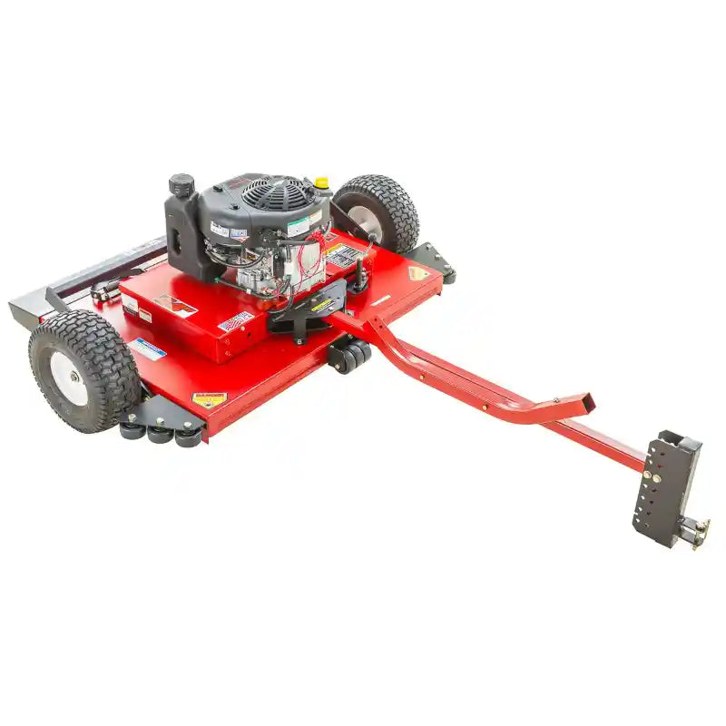 Swisher 44-inch finish cut mower with 11.5HP engine, tow-behind frame, steel deck, and pneumatic tires, gallery position 1