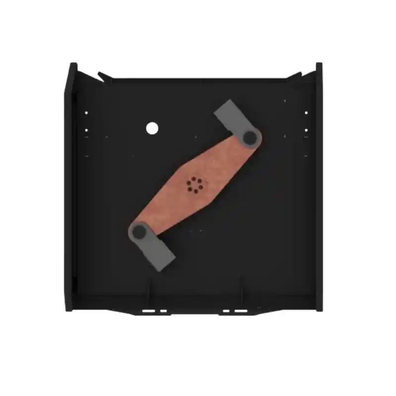 Top-down view of Stinger Attachments TF2 Twister Skid Steer Brush Cutter deck with blades, gallery image 4, 800x800 square