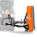 side perspective of orange MechMaxx 60-inch 3 point offset flail ditch bank mower attached to tractor, gallery position 1