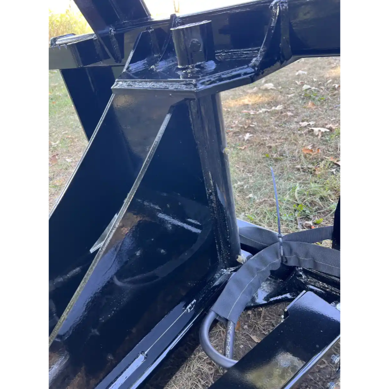Close-up view of Stinger Attachments STP Tractor Tree Puller showing welds and steel components, gallery position 18, 800x800 square