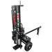 Swisher 22-Ton Timber Brute Eco Split electric log splitter in vertical position with wheels and towing arm, gallery 1