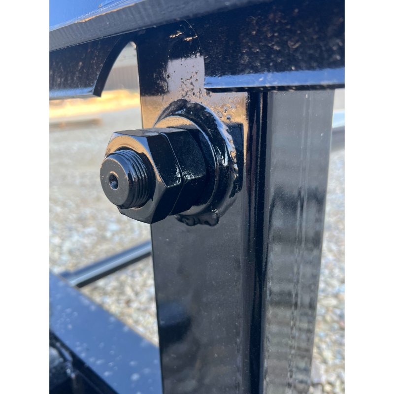 Close-up of skid steer bale spear bolt and weld detail, gallery position 7, 800x800 square image.