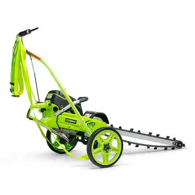 GeoRipper GR727 Mini Trencher with 27-inch digging chain and EZ-Kart attachment, gallery position 1 side angle view