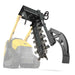 angled close-up of MechMaxx 20-inch mini skid steer trencher attachment with cutting chain and auger gallery position 1