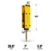 yellow hydraulic hammer breaker attachment with chisel and dimensional measurements gallery position 1