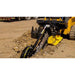 Stinger Attachments BF Bigfoot 900 skid steer trencher cutting trench in dirt, gallery image 5, square 800x800 pixels