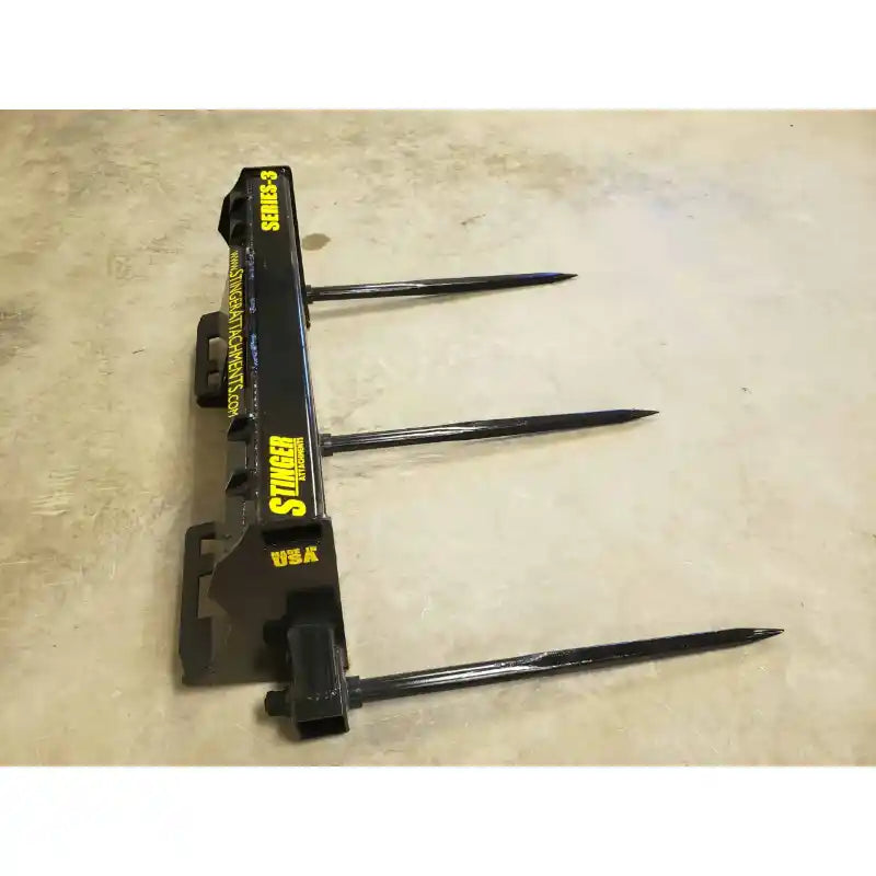 Stinger Attachments BS3 Series 3 Skid Steer Bale Spear with three 43-inch spears in square 800x800 image, gallery 8