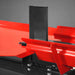 close-up view of metal splitting wedge and red cradle on MechMaxx 34 ton kinetic fast log splitter gallery position 1